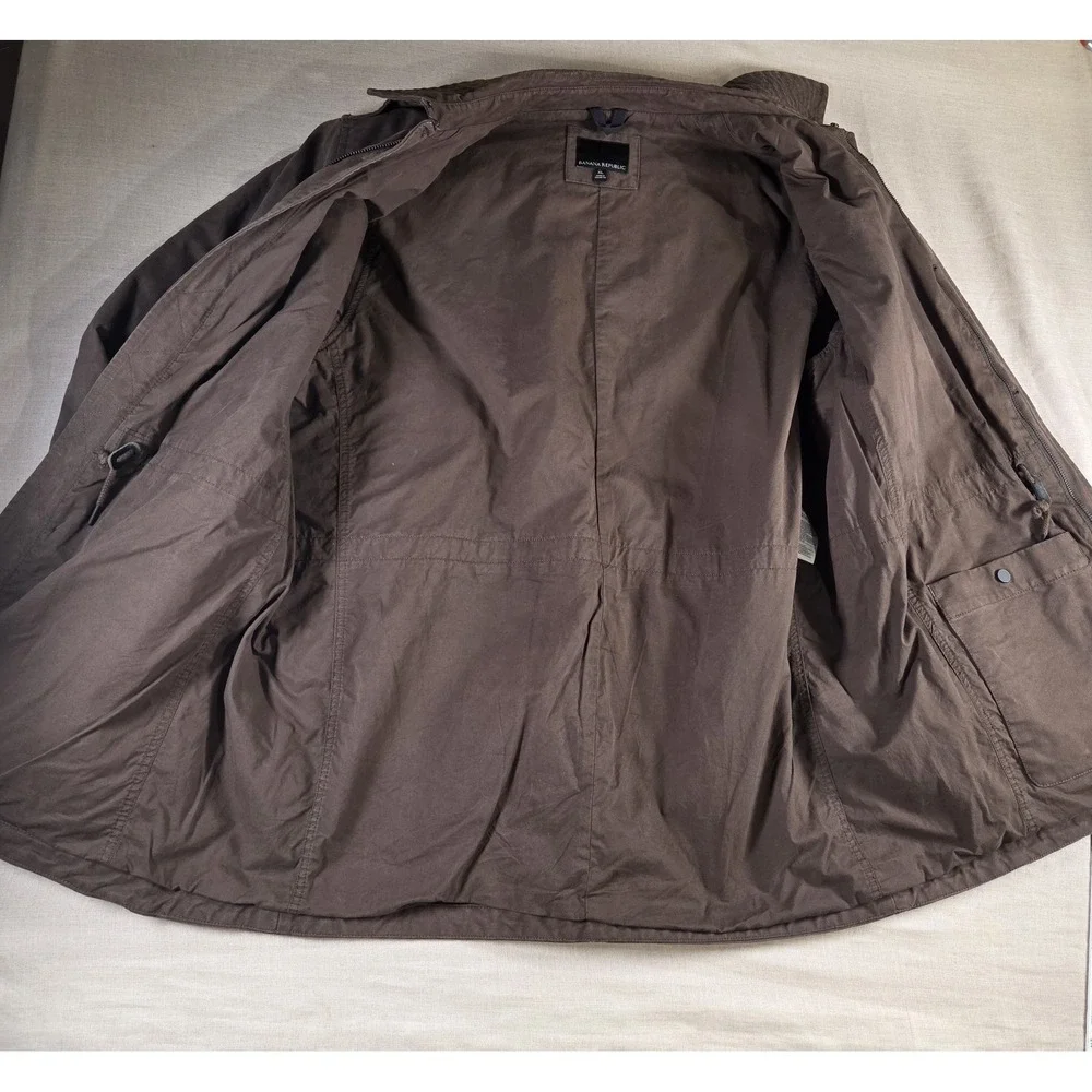 Banana Republic Water‎ Resistant Mens Field Chore Military Jacket Cargo Green LT
